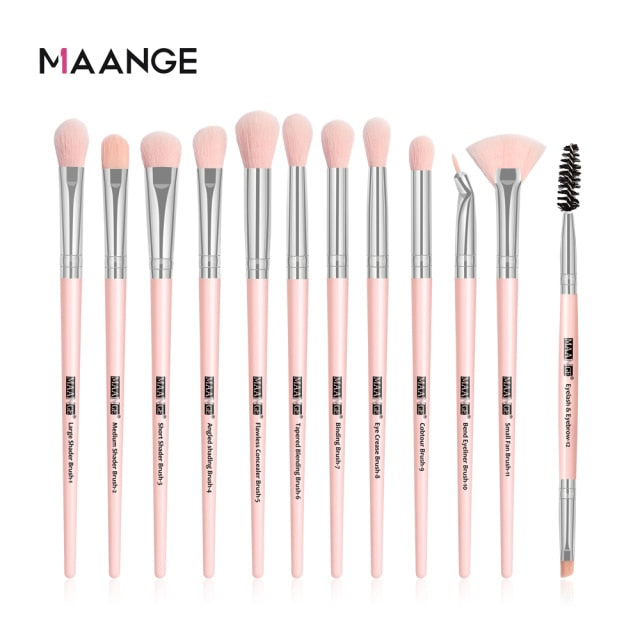 MAANGE Pro 3/5/12 Pcs Makeup Brushes Set Eyeshadow Eyeliner Eyelash Eyebrow Brush Beauty Make up Blending Tools Maquiagem - Allofbeauty